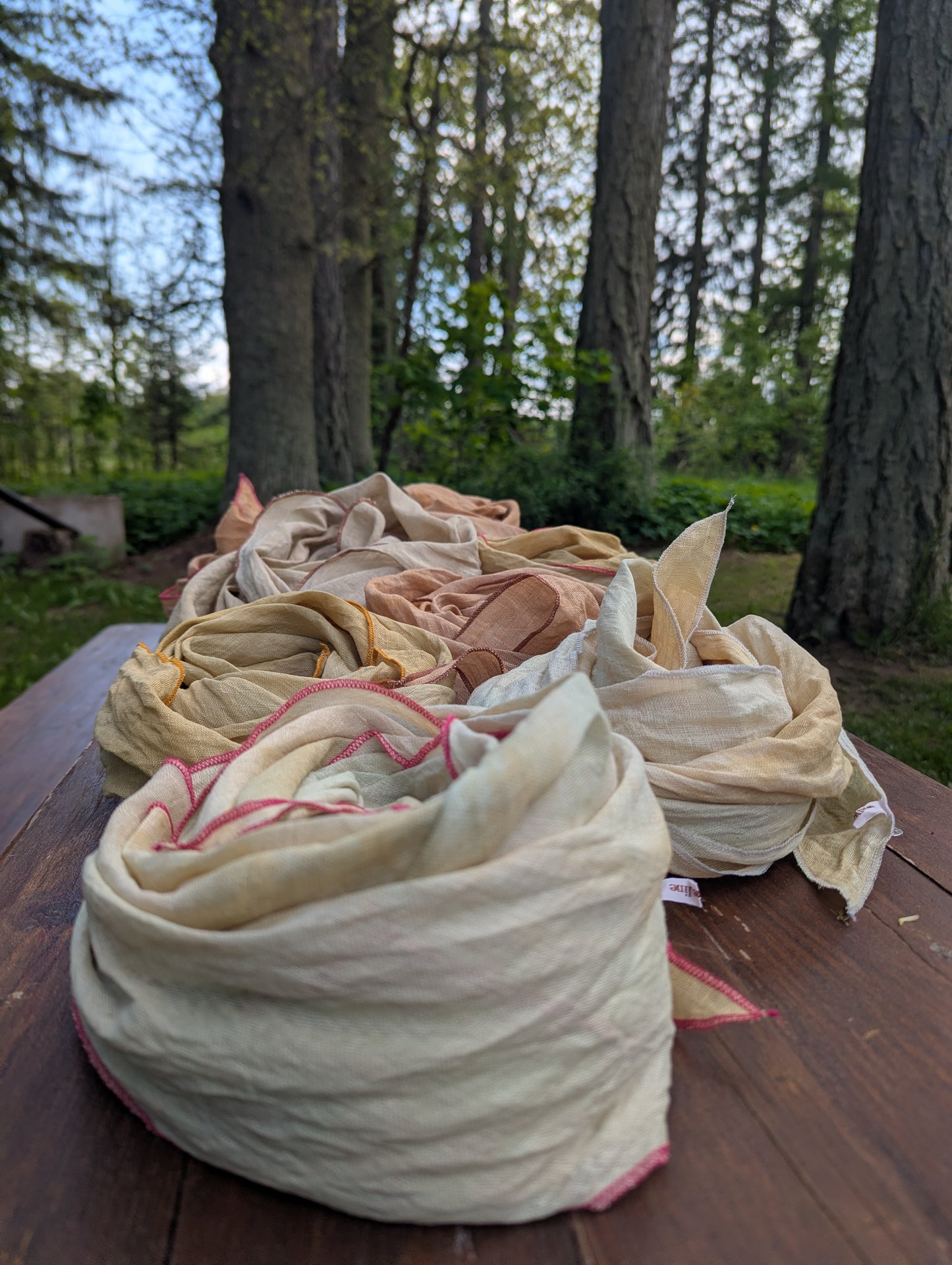 Linen scarf cosmos