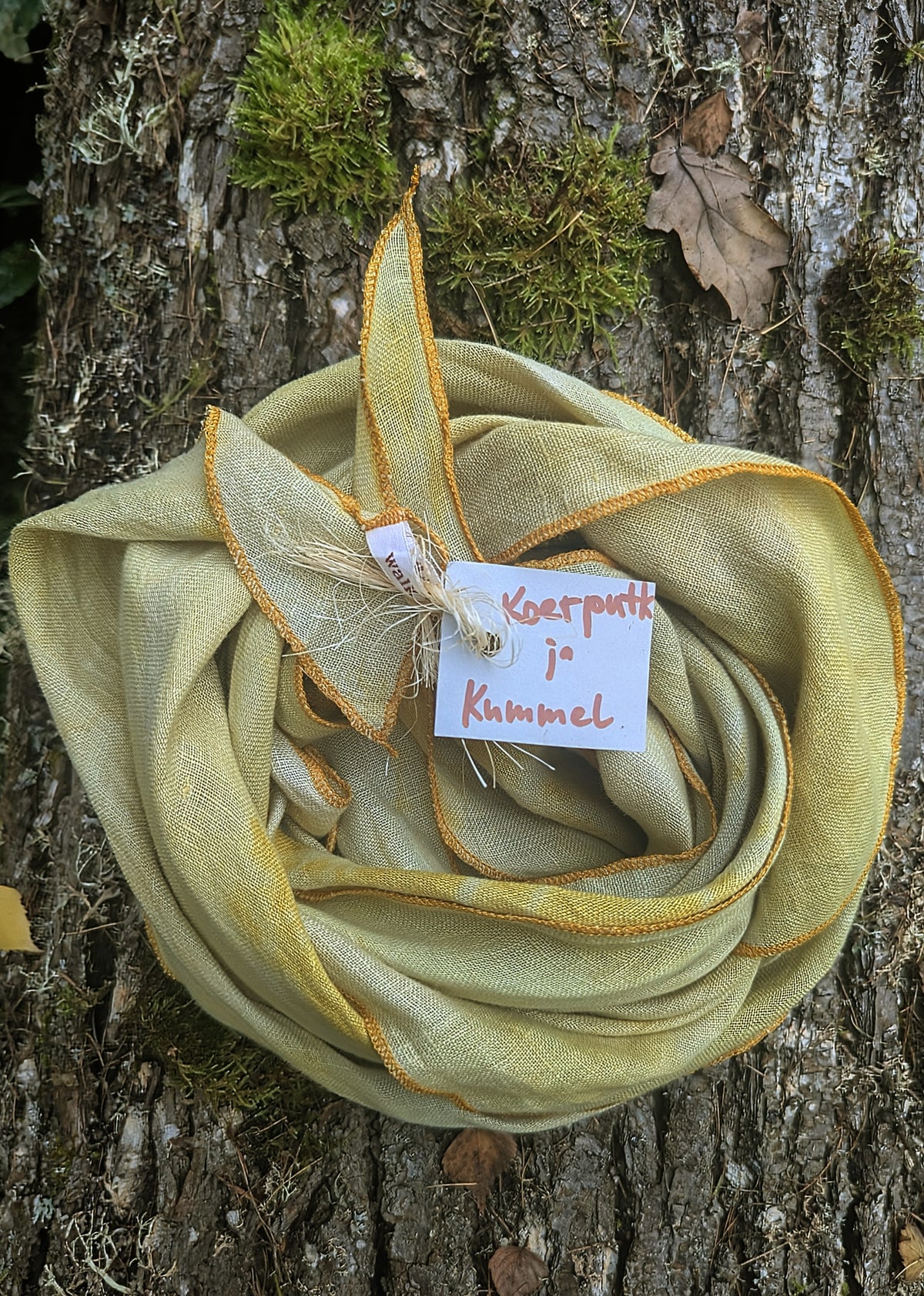 Linen scarf cow parsley and camomile