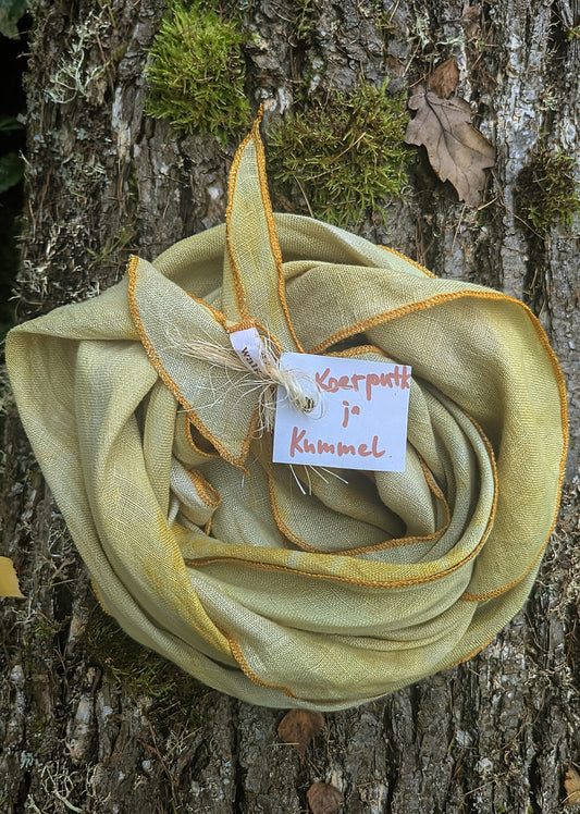 Linen scarf cow parsley and camomile