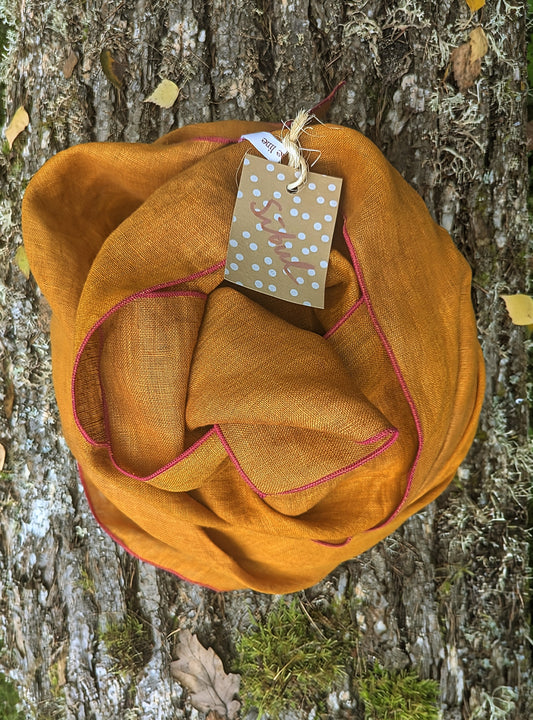 6 Linen scarf Onion skin