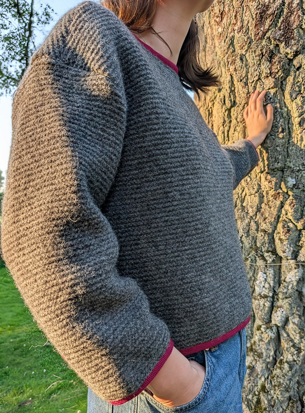Wool Sweater with braid trim