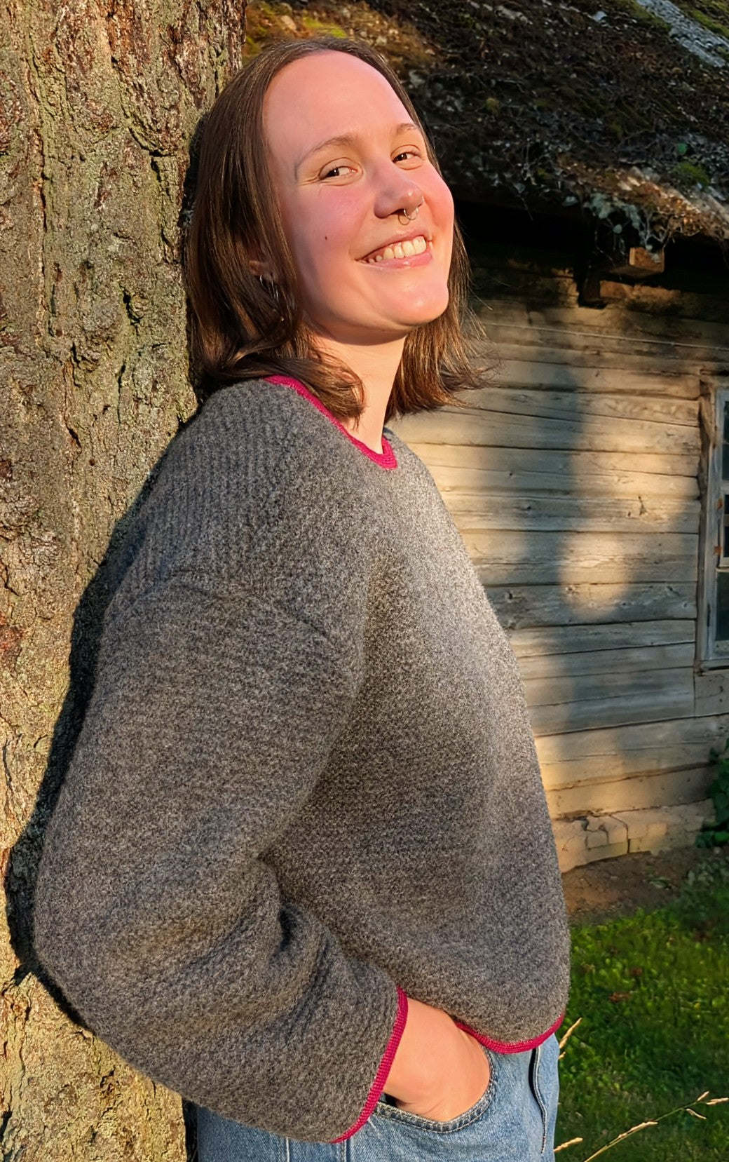 Wool Sweater with braid trim