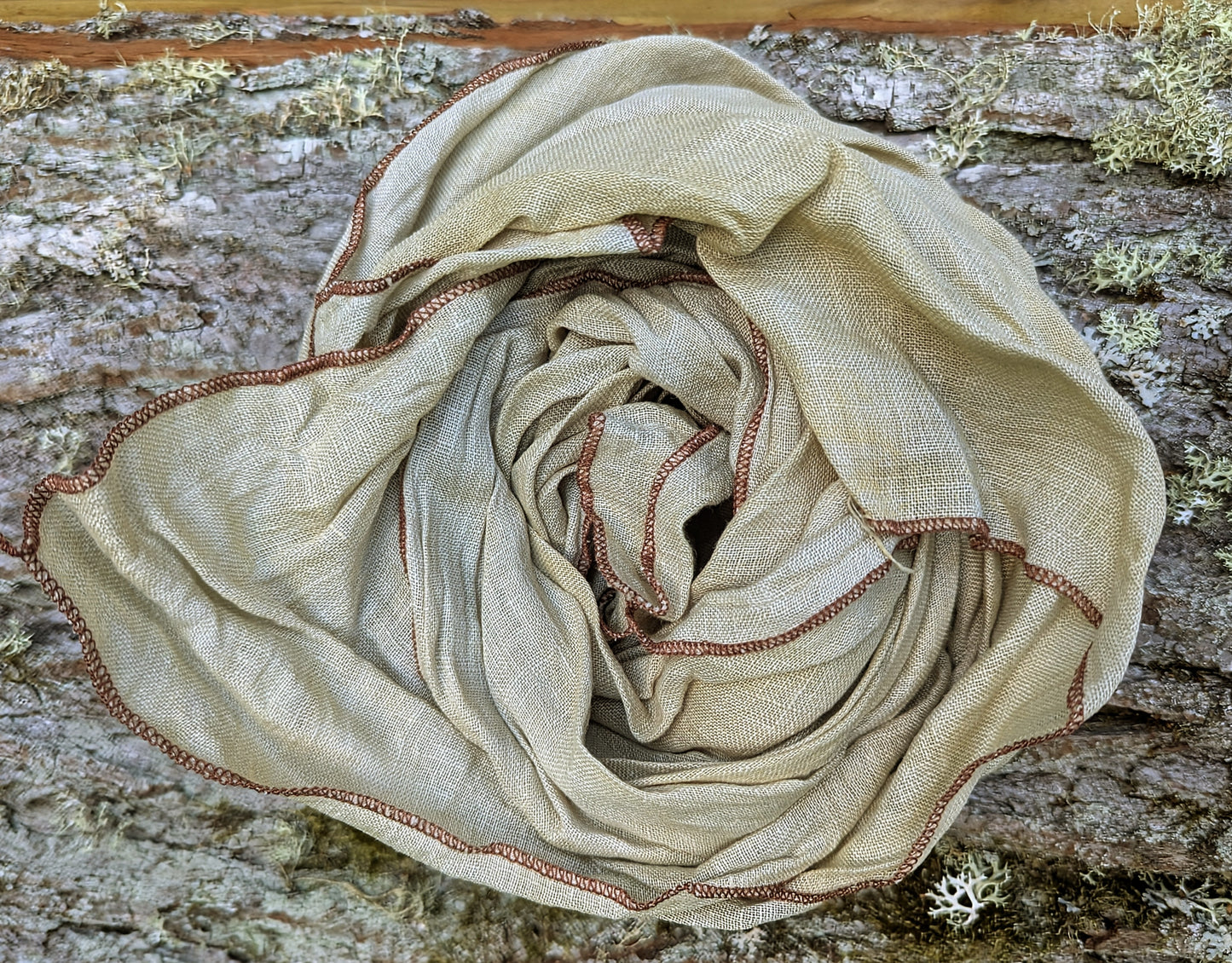 Linen scarf coreopsis