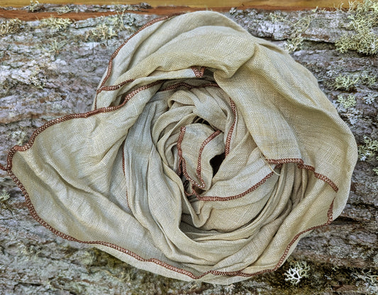Linen scarf coreopsis