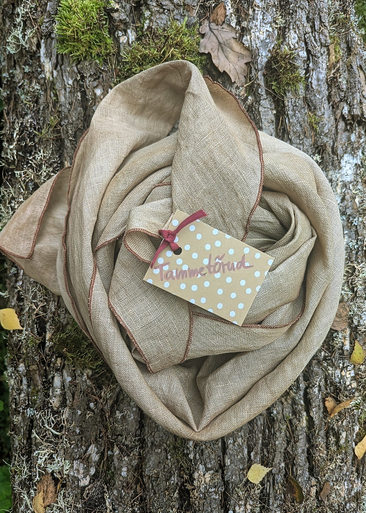 Linen Scarf Acorns