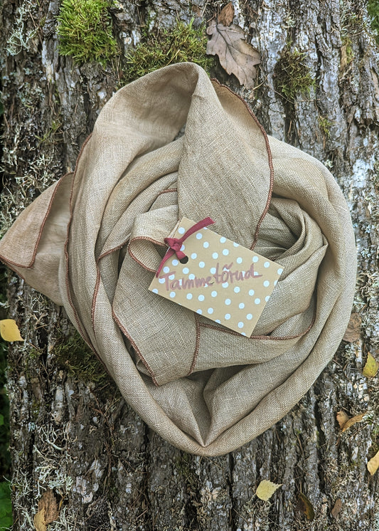 Linen Scarf Acorns