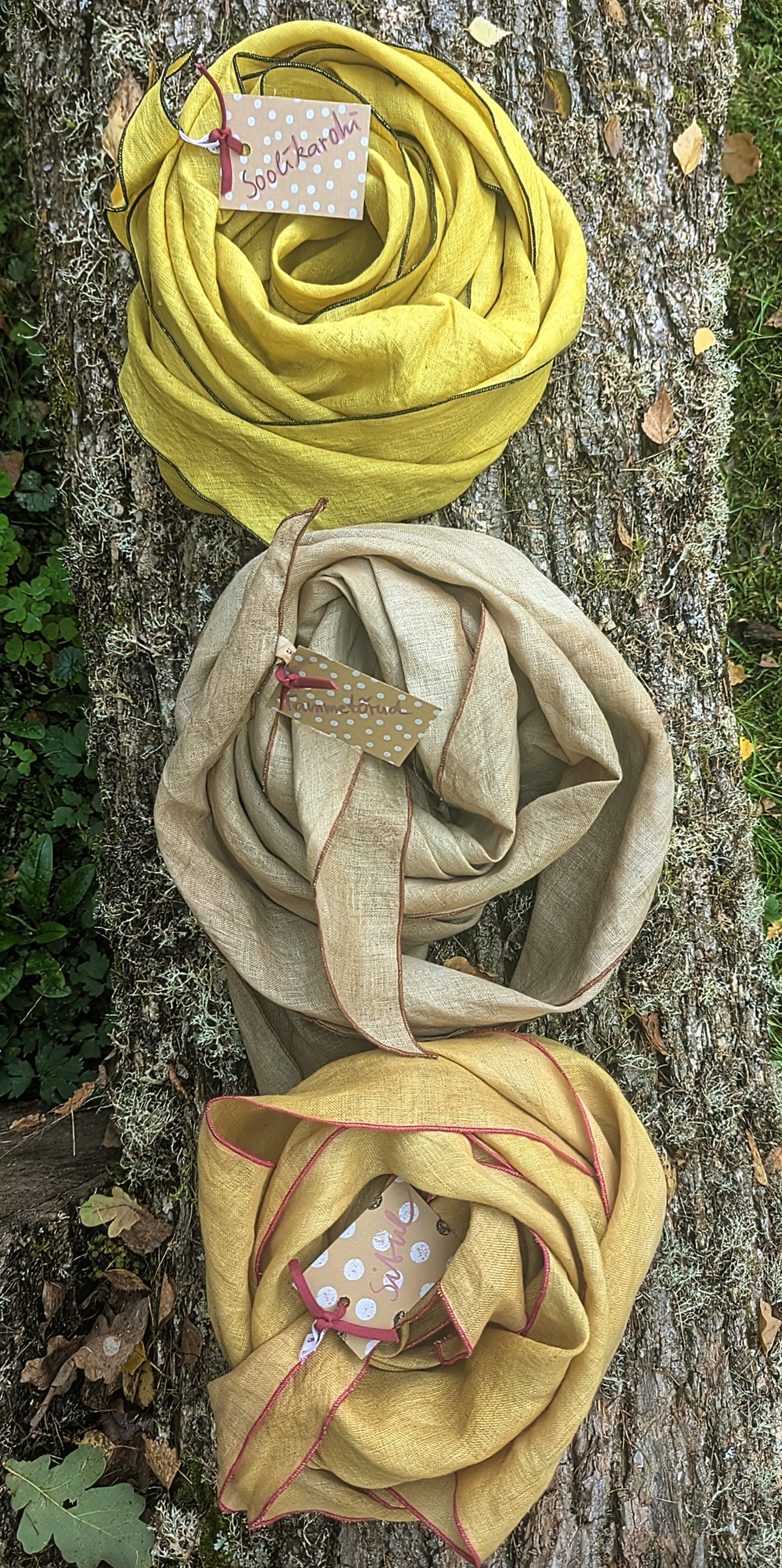 Linen Scarf Acorns