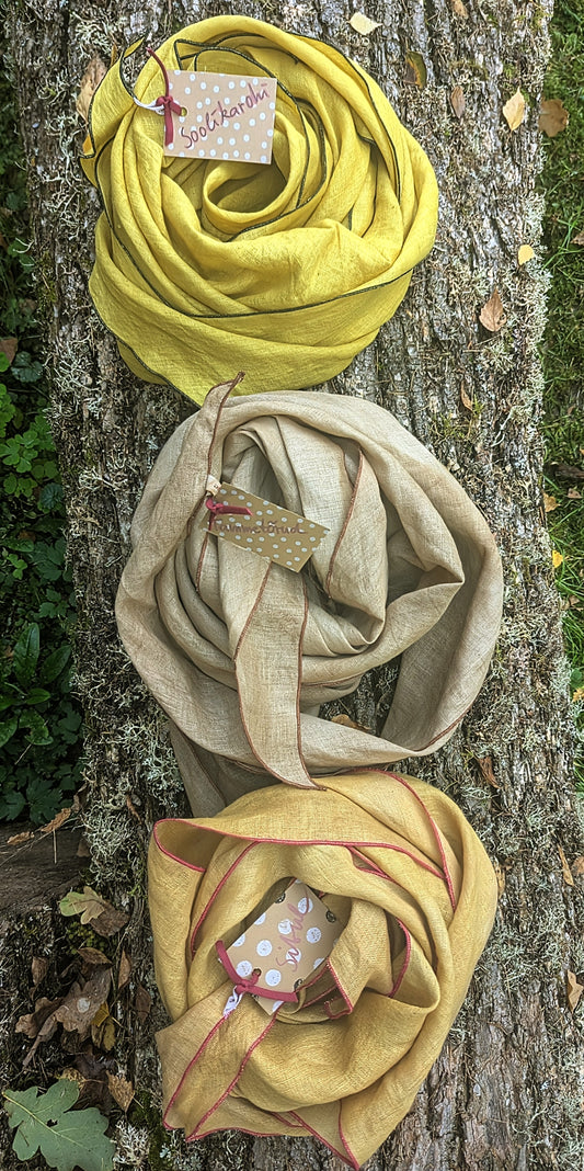 Linen Scarf Acorns