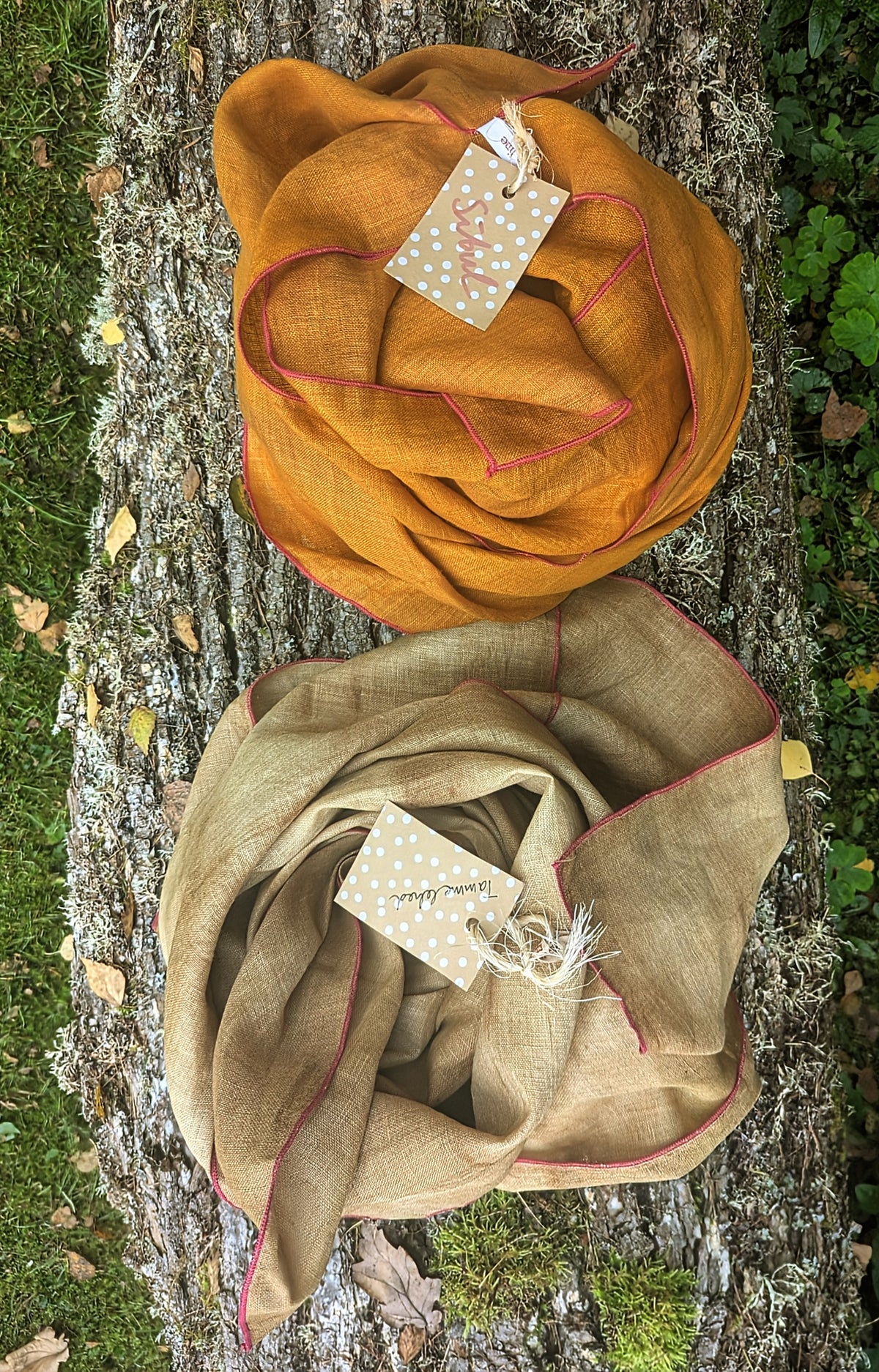 6 Linen scarf Onion skin