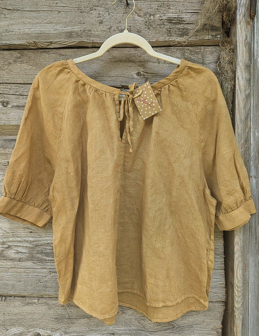 Vintage linen blouse onion skin